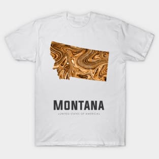 Montana state map abstract golden brown T-Shirt